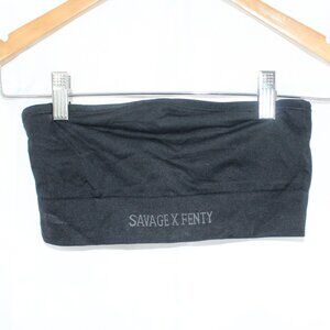 Savage X Fenty Seamless Bandeau Bralette Medium in Black Caviar